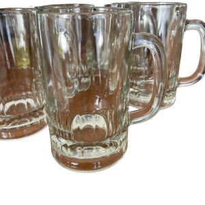 thick glass crystal beer mugs (set of 5)